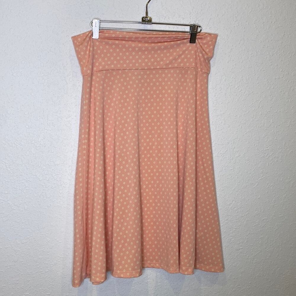 LuLaRoe Women’s Azure High Waisted Midi Skirt Stretchy EUC Sz Lg Polyester